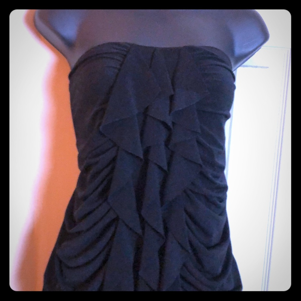 Black strapless jumpsuit ashj06